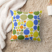 水玉模様パターン |青い緑の黄色のオレンジ クッション (ブランケット)