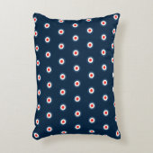水玉模様パターン – 青い赤い白 アクセントクッション (正面(垂直))