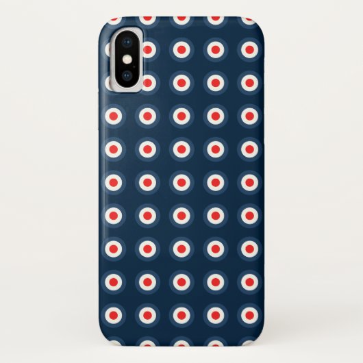 水玉模様パターン – 青い赤い白 Case-Mate iPhoneケース (裏面)