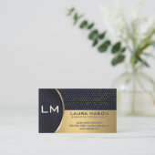 水玉模様パター |金ゴールドメタリックカラーブロック 名刺 (スタンド正面)