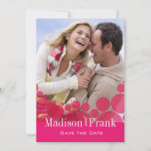 水玉模様パレードの写真の保存日付のショッキングピンク セーブザデート (正面)