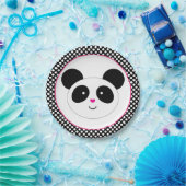 水玉模様パンダパーティープレート ペーパープレート (パーティー)