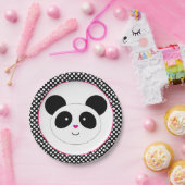 水玉模様パンダパーティープレート ペーパープレート (パーティー)