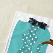 水玉模様パーズパーソナライズされたビーチタオル ビーチタオル (インサイチュ)