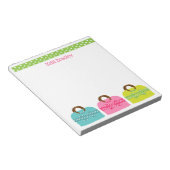 水玉模様パーズメモパーソナライズされた帳 ノートパッド (アングル)