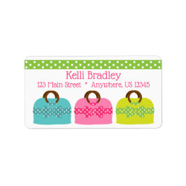 水玉模様パーズラージ差出人住所ラベル ラベル