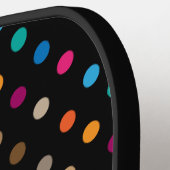 水玉模様パーソナライズされたはピクルスにしよう ピックルボールラケット (左詳細)