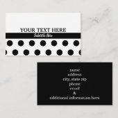 水玉模様パーソナライズされたカスタマイズ 名刺 (正面/裏面)