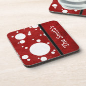 水玉模様パーソナライズされたコルクコースターテンプレート コースター (左側)