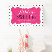 水玉模様パーソナライズされたズスウィート16誕生日バナー 横断幕 (インサイチュ)