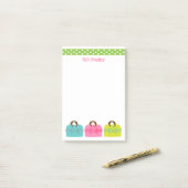 水玉模様パーソナライズされた購入後メモ帳 ポストイット (デスク上)