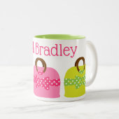 水玉模様パーソナライズマグ ツートーンマグカップ (正面右)