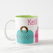 水玉模様パーソナライズマグ ツートーンマグカップ (左)
