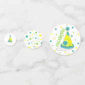 水玉模様パーティーハットハッピーバースデーお祝い コンフェッティ (正面)