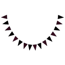 水玉模様パーティーバナー（ブラック&ネオンピンク） バンティングフラッグ