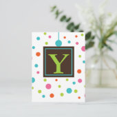 水玉模様パーティーバンティングバナーポストカード ポストカード (スタンド正面)