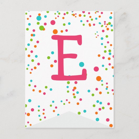水玉模様パーティーフラグBuntingバナーポストカード ポストカード (正面)