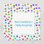 水玉模様パーティー 招待状 (正面/裏面)