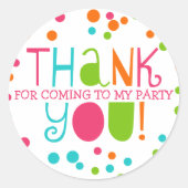 水玉模様パーティーhoorayありがとうお気に入りシール ラウンドシール (正面)