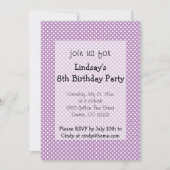 水玉模様パープルガールバースデーパーティーの招待 招待状 (正面)