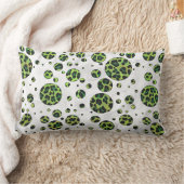 水玉模様ヒョウ黒緑 ランバークッション (ブランケット)