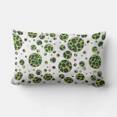 水玉模様ヒョウ黒緑 ランバークッション (裏面)
