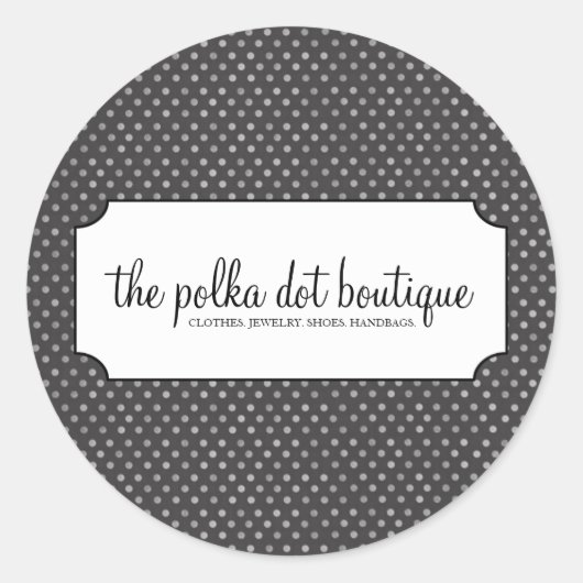 水玉模様ビジネステッカー ラウンドシール (正面)