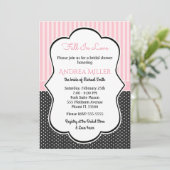 水玉模様ピストライプンクブライダルシャワーパーティー招待状 招待状 (スタンド正面)