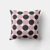 水玉模様ピンクとブラック クッション (裏面)