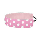 水玉模様ピンクと白のパターン アスレチックヘッドバンド (右)