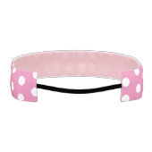 水玉模様ピンクと白のパターン アスレチックヘッドバンド (裏面)
