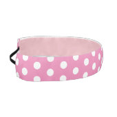 水玉模様ピンクと白のパターン アスレチックヘッドバンド (左)