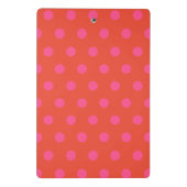 水玉模様ピンクと赤オレンジモノグラムの ミニクリップボード (裏面)