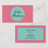 水玉模様ピンクアンドブルーパステル 名刺 (正面/裏面)