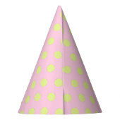 水玉模様ピンクグリーン パーティーハット (裏面)