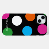 水玉模様ピンクブルー白黒オレンジシック Case-Mate iPhoneケース (裏面 (横))
