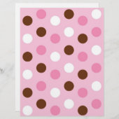 水玉模様ピンクホワイトベビースクラップブック紙 (正面/裏面)