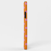 水玉模様ピンクモノグラムのオレンジ Case-Mate iPhoneケース (裏面/右)