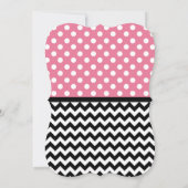 水玉模様ピンク&シェブロンSweet sixteen招待状 招待状 (裏面)
