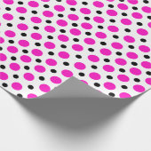 水玉模様ピンク ラッピングペーパー (角)