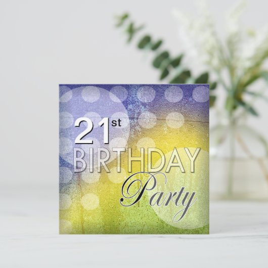 水玉模様ファンキー21歳誕生日パーティの招待状 招待状 (スタンド正面)