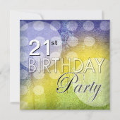 水玉模様ファンキー21歳誕生日パーティの招待状 招待状 (正面)