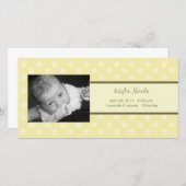 水玉模様フォトカードの誕生のお知らせ 案内状 (正面/裏面)