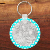 水玉模様フォトフレームキーチェーン キーホルダー (正面)