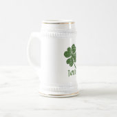 水玉模様フォーリーフクローバカスタマイズー ビールジョッキ (正面左)