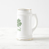 水玉模様フォーリーフクローバカスタマイズー ビールジョッキ (正面右)