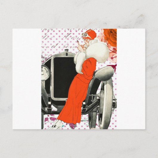 水玉模様フラッパー ポストカード (正面)