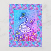 水玉模様フラミカラフルンゴ。パトリックの日 シーズンポストカード (正面)