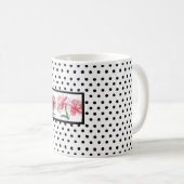 水玉模様フラワーカップ コーヒーマグカップ (正面右)