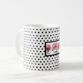 水玉模様フラワーカップ コーヒーマグカップ (正面左)